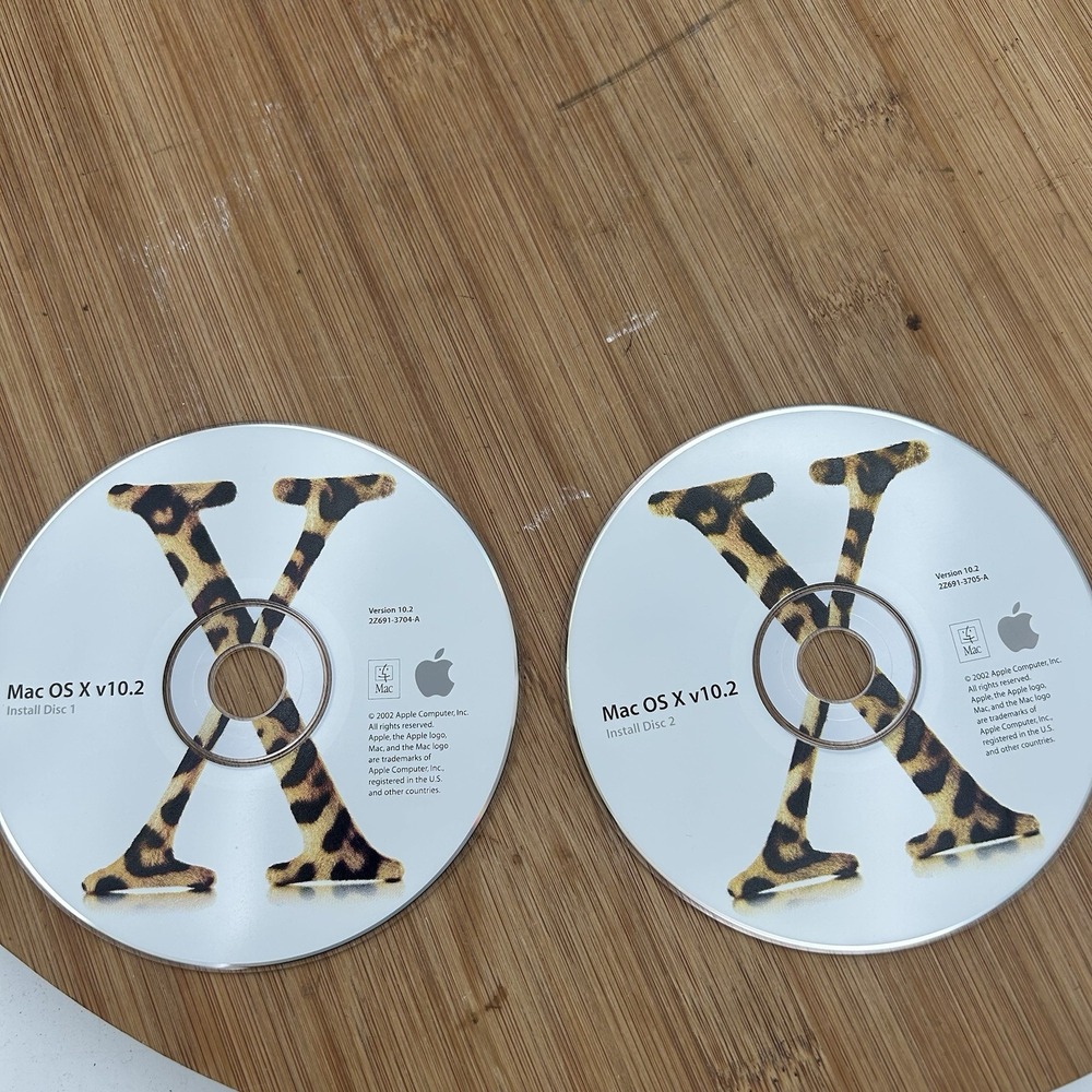 Mac OS X 10 v10.2 Jaguar Macintosh Upgrade Install Software Discs CDs‎ 2002